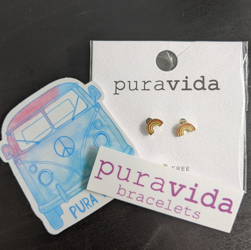 Pura Vida Rainbow Earrings + Stickers